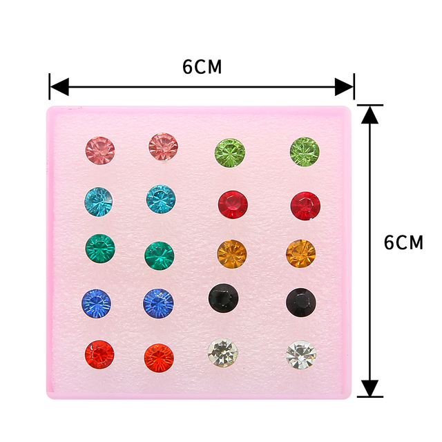 Multi-style Colorful Animal Heart Star Moon Geometric Crystal plastic Stud Earring Set For Women Girls Jewelry Gifts