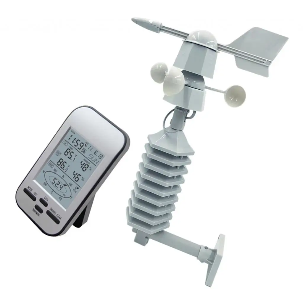 WS2032 Digital Anemometer Weather Station W/ Wind Speed& Direction Alarms 433MHz