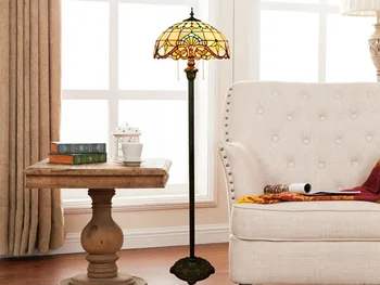 

Creative Tiffany stained glass living room dining room bedroom Baroque floor lamp bar soldering lamps