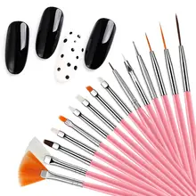 New 15Pcs Nail Art Hook Line Dotting Drawing Pen Polish Makeup Brushes Manicure Tool Brushes Tools Gel Painting Pen