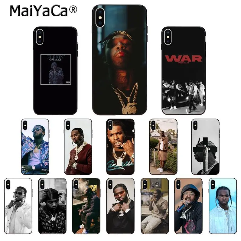 Мягкий силиконовый чехол для телефона MaiYaCa Rapper Pop Smoke из ТПУ iPhone 8 7 6 6S Plus 5 5S SE XR X XS MAX