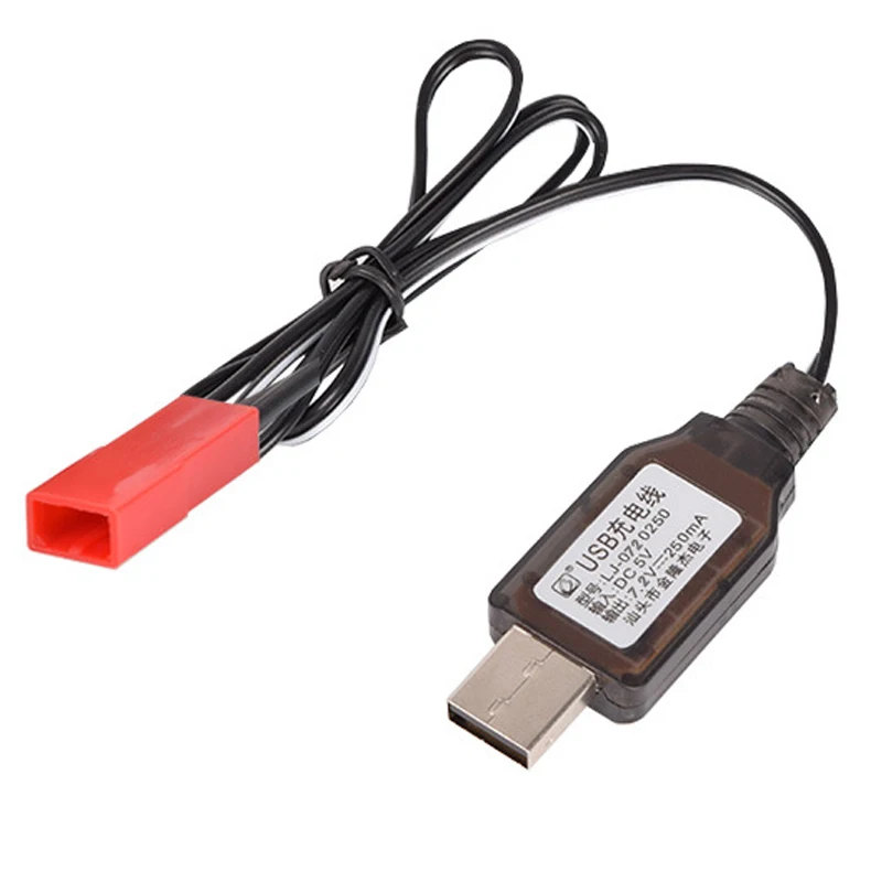 Зарядное устройство USB 7,2 В с разъемом EL-2P/JST-2P/L6.2-2P/SM-2P для никель-кадмиевых/никель-металл-гидридных аккумуляторов для радиоуправляемых игрушек, запчасти для автомобилей - Цвет: JST
