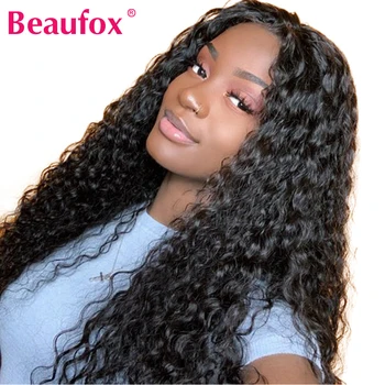 

Beaufox 13x4 Peruvian Water Wave Lace Front Human Hair Wigs Pre Plucked Front Lace Wigs With Baby Hair 150% Remy Lace Wig
