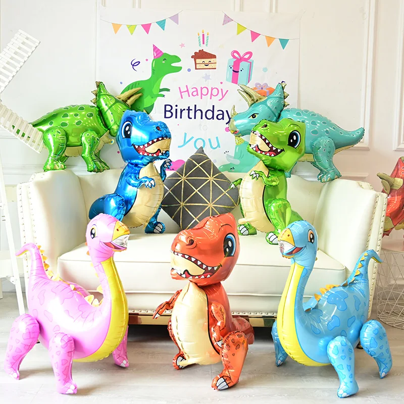 

1Pc 4D Walking Dinosaur Foil Balloons Dinosaur Party Supplies Birthday Decoration Ballons Jungle Animal Part Supplies Globos