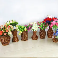 Плетеная ваза из ротанга и ивы, держатель для ручек, Настольная Ваза, сельский дом, отель, гостиная, обеденный стол, украшение, ремесла, украшение