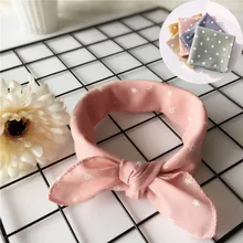 Модный детский квадратный шарф, хлопковый льняной шейный платок в горошек с принтом звезды для девочек и мальчиков, мягкий маленький квадратный треугольный шарф