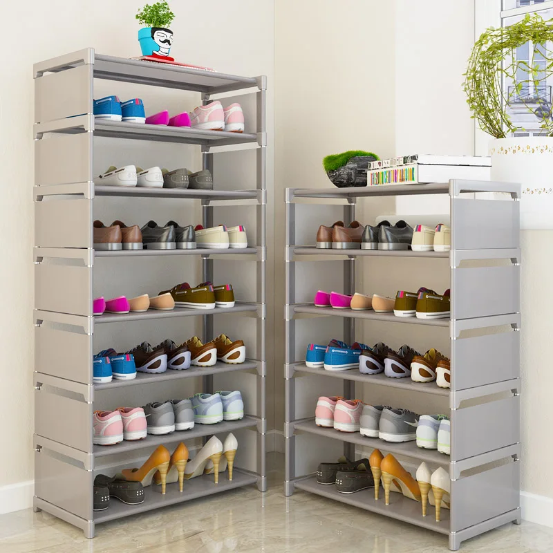 Multi Layer Shoe Rack Nonwovens Steel Pipe Easy to install home Shoe cabinet Shelf Storage Organizer
