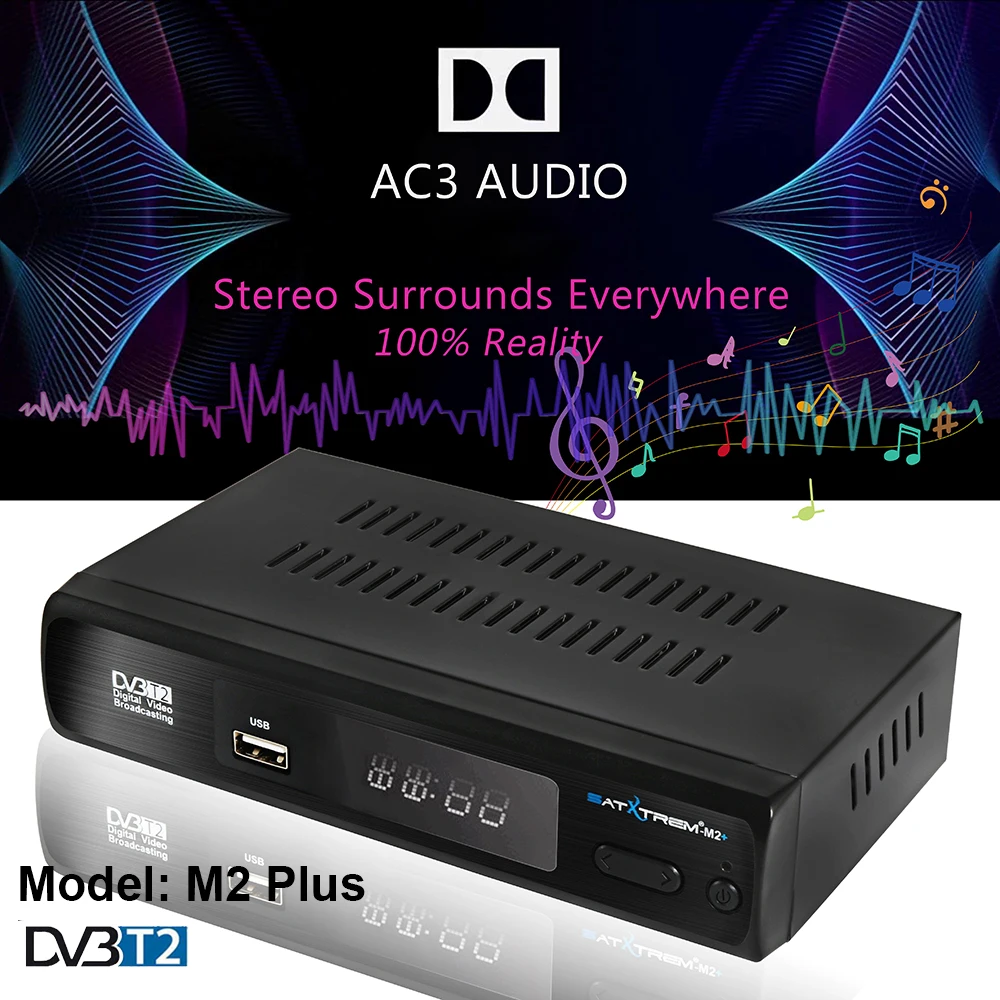 M2 Plus HD DVB T2 Vga TV Tuner digital tv box Dvb-t2 For terrestrial digital broadcasting TVs Receiver set tot box dvbt2 AC3