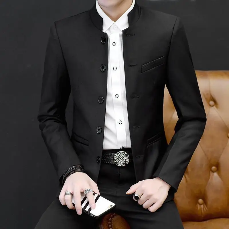 

Large Size JD Hot Selling 2018 Spring And Summer New Style Men'S Wear Korean-style Slim Fit Stand Collar Large Size Business Cas