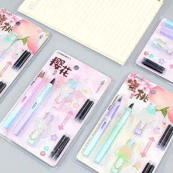 

New listing EF Nib gift Fountain Pens Fluorescent colors school Student office stationery Bright tip / dark tip pen