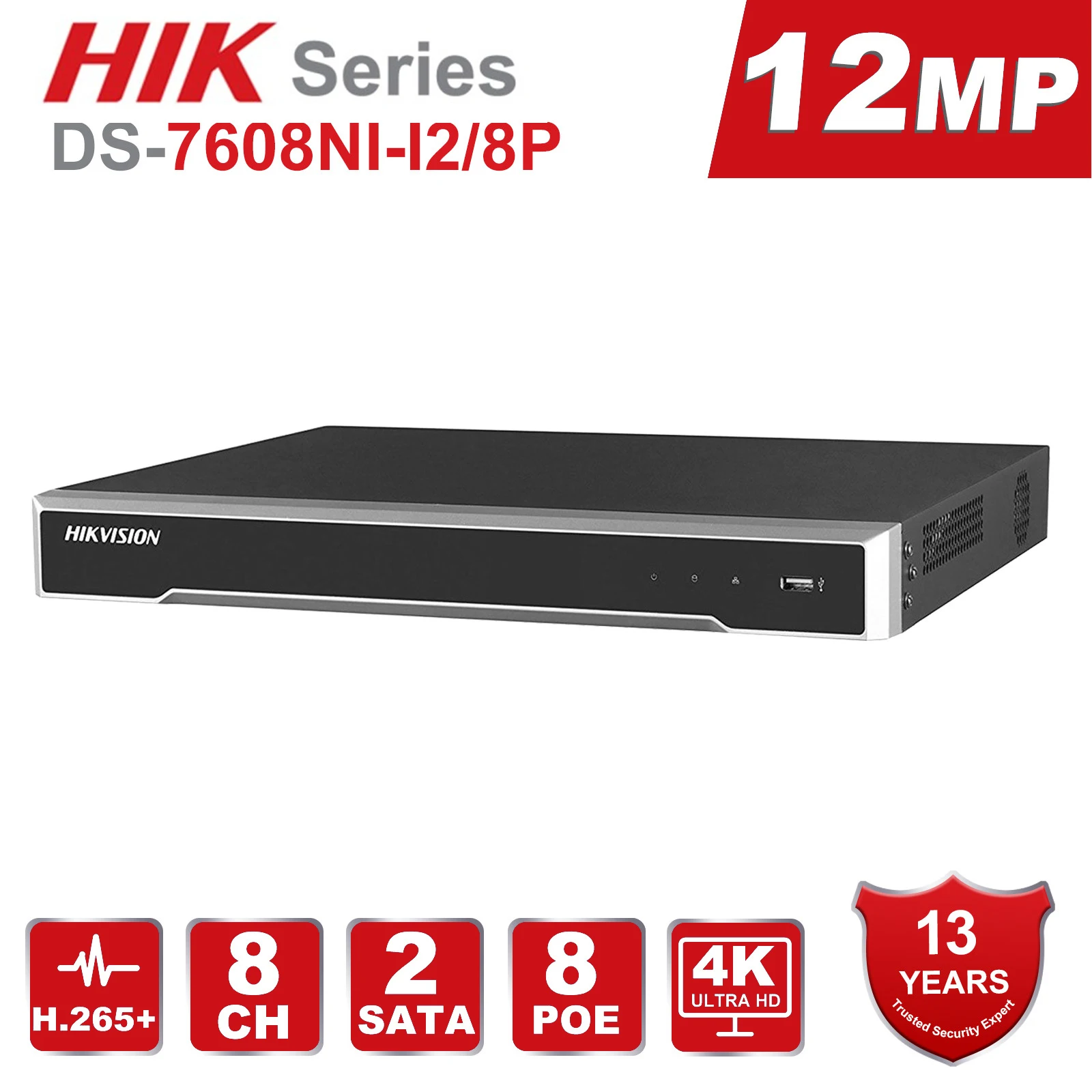Hikvision 8ch CCTV Recorder PoE NVR DS-7608NI-I2/8 P 8 Kanal Embedded Plug & Play 4K Netzwerk Video recorder mit 8 PoE Port H.265 Hikvision 8ch CCTV Recorder PoE NVR DS-7608NI-I2/8 P 8 Kanal Embedded Plug & Play 4K Netzwerk Video recorder mit 8 PoE Port H.265