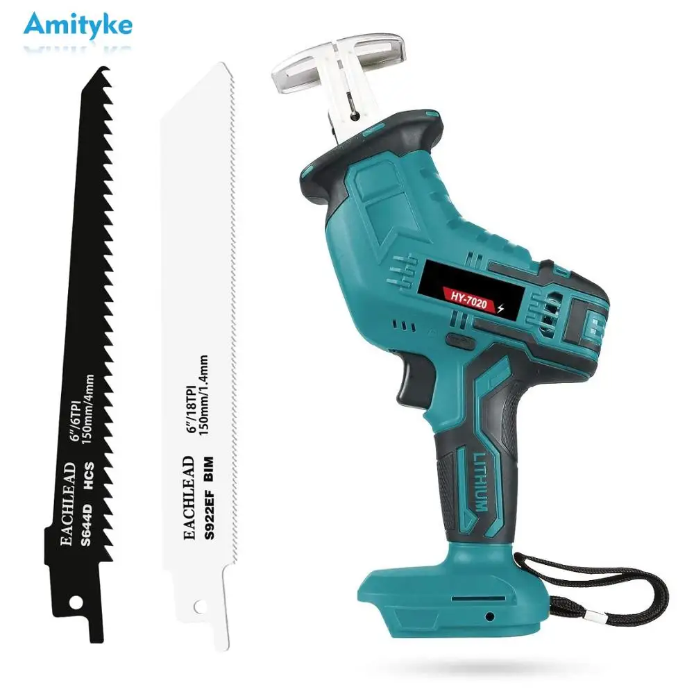 

Rechargeable Reciprocating Saw for Makita Battery Cordless with 6 Blades PVC Metal Cutting Wood Tool Portable Woodworking Cutter