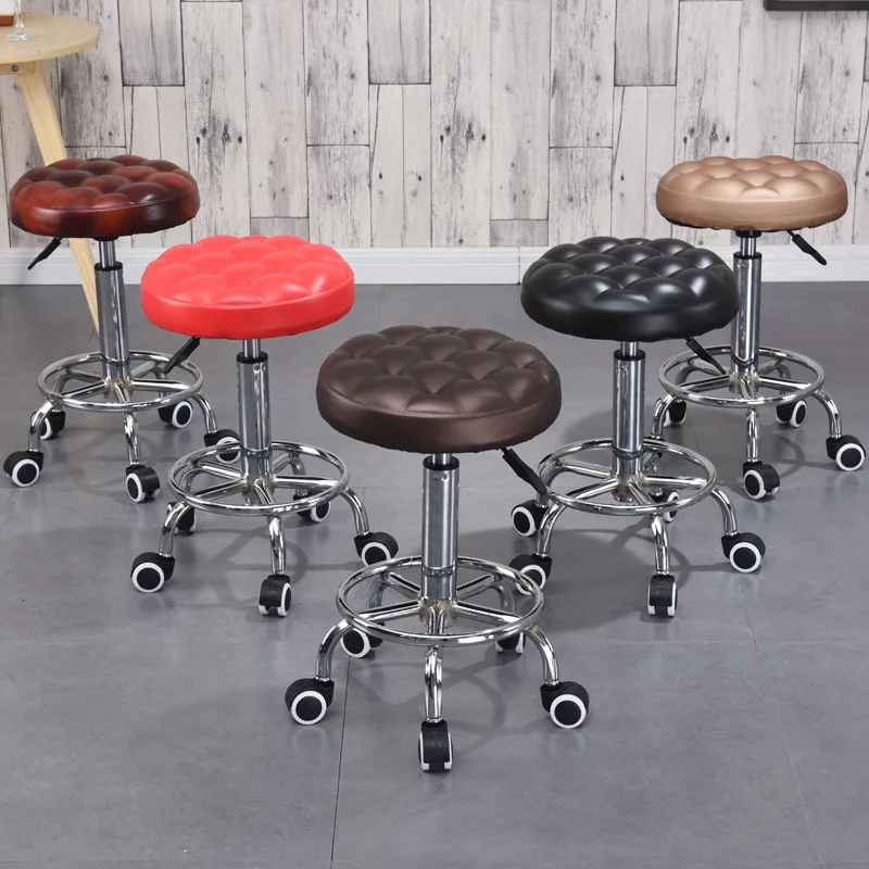 

Manufacturers Direct Selling Bar Stool Modern Height Adjustable High Base Stool Height Adjustable Rotating Iron Art Makeup Bar C