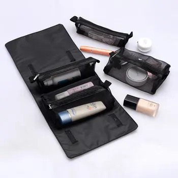 

2020 new travel portable toiletry cosmetic bag large capacity Internet Celebrity portable net yarn storage bag