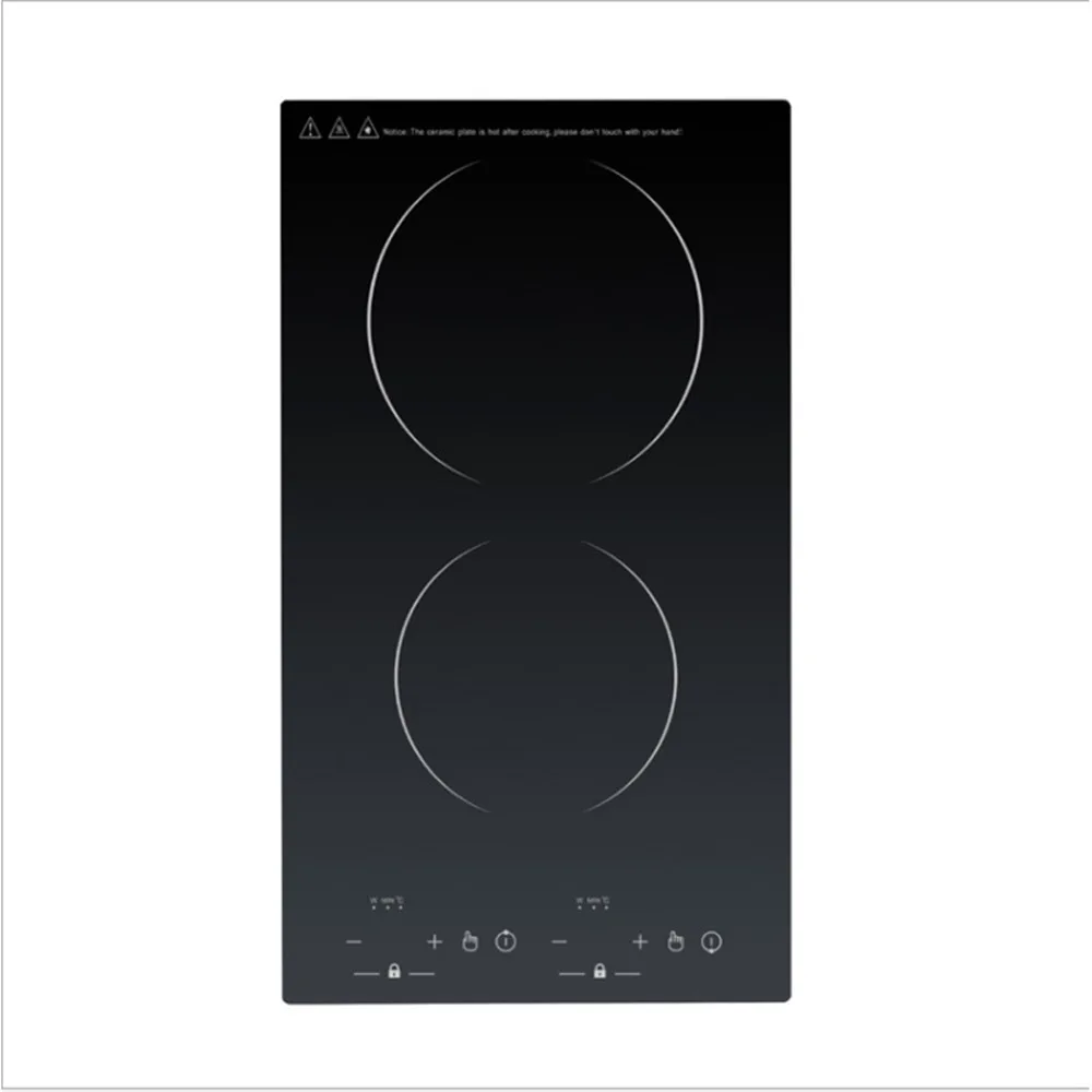 Kitchen 2 Rings Ceramic Cooker Induction Cooktop Double Electric Cooker Hob Heating Electric Stove Vertical Cooking Plate