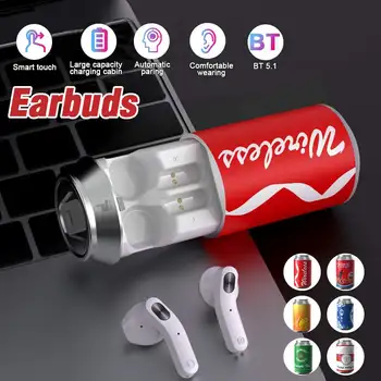 

TWS 5.1 Bluetooth Earphone Wireless Headphones with Creative Charging Cans 9D Stereo Wireless Headphones Waterproof Earbuds