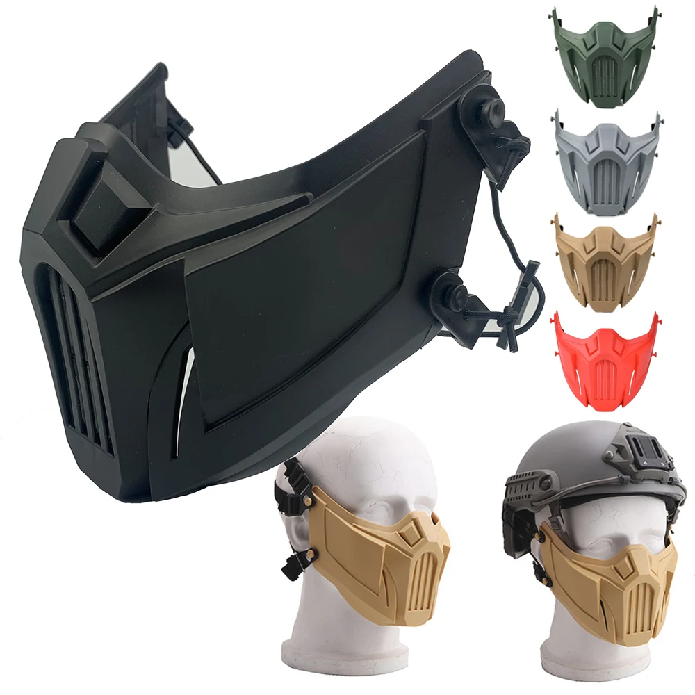 Máscara táctica de Airsoft para Paintball, Máscara protectora de media cara  para caza al aire libre, Guerrero de hierro, Juegos Militares, casco de  tiro CS - AliExpress