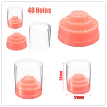 1 Набор, 48 отверстий, контейнер для дрели для ногтей, органайзер для сверл, коробка для бит, подставка, маникюрные наконечники, держатель для инструментов для ногтей, компактный держатель