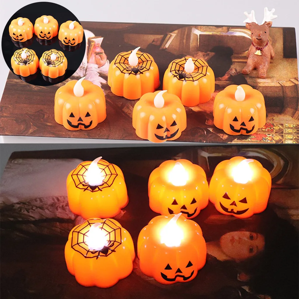 

Halloween Pumpkin Light Flickering LED Light Flameless Candle Special Party Vintage Pumpkin Light Lamp Hanging Party Supplies