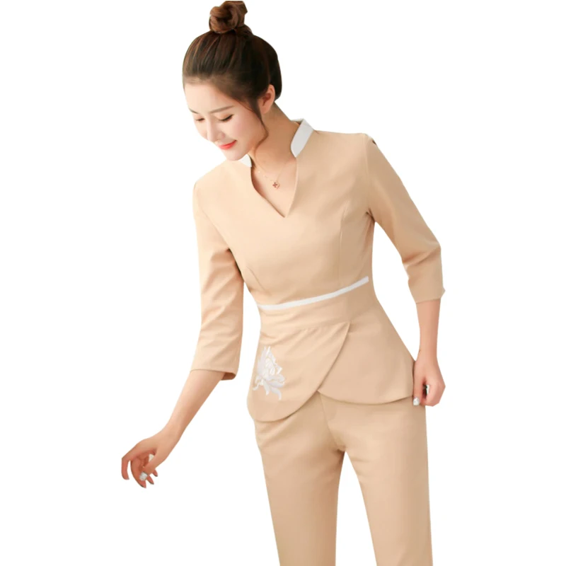 Women Workwear spa uniform 2pcs Sets Hospital Nurse Uniforms Wholesales Beauty Clothing Beautician Medical Nurse Work Uniform