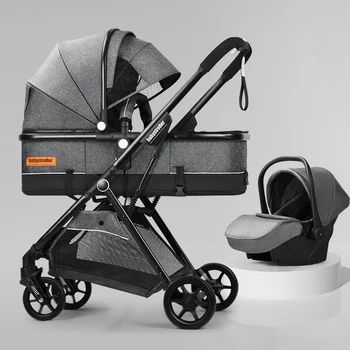 

Multifunctional 3 in 1 Baby Stoller Light Weight Stroller Portable Baby Stroller Lightweight Baby Carrier Infant Carseat Pram