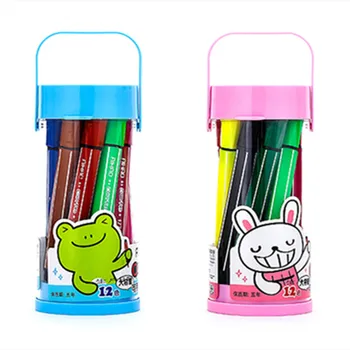 

New Arrival Brand Large Capacity Water Color Pen Non-toxic Washable Color Marker Pen 12pcs/box Free Shipping