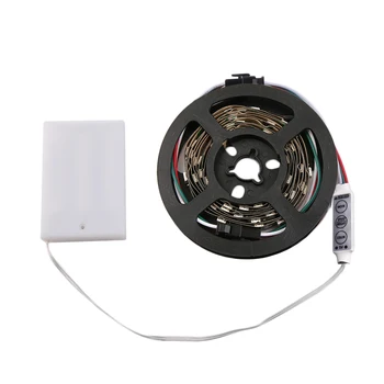 

1 pc WS68 12 RGB 5050 SMD LED Strip Lamps Waterproof Flexible LED Tape Light 5V Lamp Black/White Strip Light With Battery Box
