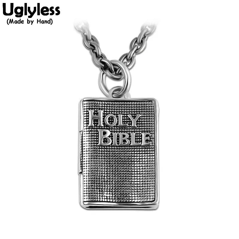 Uglyless Opening Holy Bible Book Pendants For Men Religious Gifts Fine