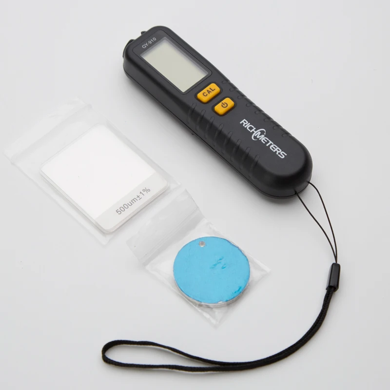 RICHMETERS GY910 medidor de espesor de recubrimiento Digital 1 micrón/0-1300 de la pintura del coche de espesor de película probador del metro de FE/NFE