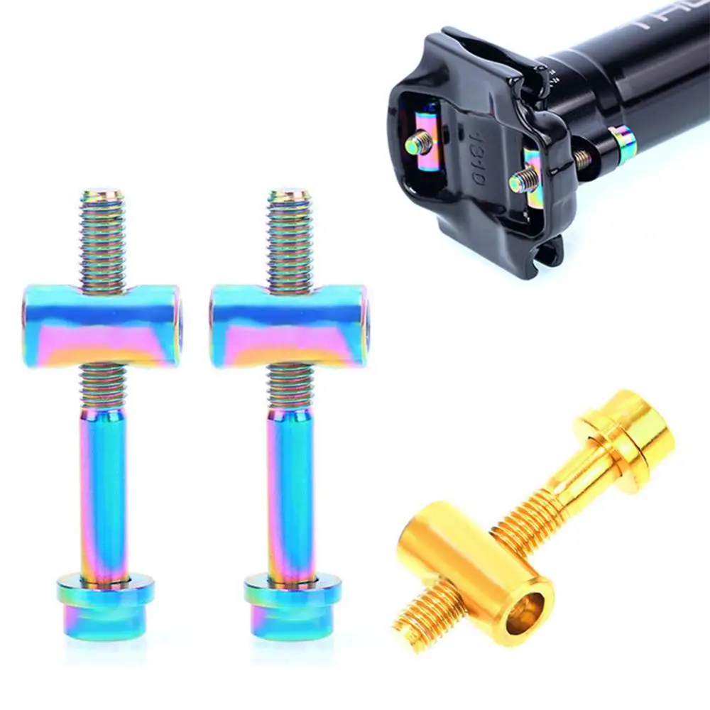 

2pcs M5x30/40mm Seat Post Bolts Titanium Alloy Thomson Seatpost Fixing Bolt Ti Bicycle Screws Bike Parts Black Gold Rainbow