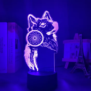 

3d light Dreamcatcher Wolf Nightlight for Home Room Decoration Lighting Led Color Changing Touch Sensor Night Light Birthday