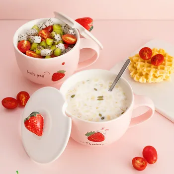 

Creative Simple Mug Nordic Travel Ceramic Funny Handmade High Quality with Spoon Mug Kubek Do Kawy Home Drinkware DB60MK