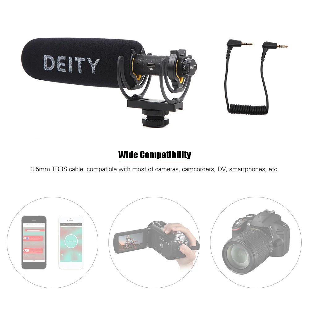 DEITY V-Mic D3 микрофон 3,5 мм TRRS Pro конденсаторный микрофон для камеры видео супер-кардиоидный направленный микрофон для Canon/sony/Nikon