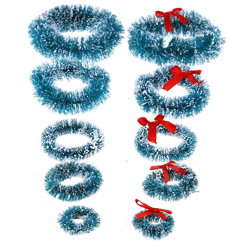 5 шт./лот, новинка, 1:12, миниатюрный Рождественский венок, гирлянда, рождественские украшения, аксессуары для кукол