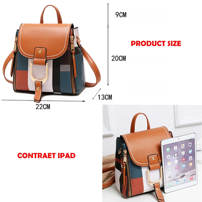  KM Fashion Mini Backpack Women Soft Touch Multi-Function Small Backpack Female Leather Shoulder Bag - 33016774031