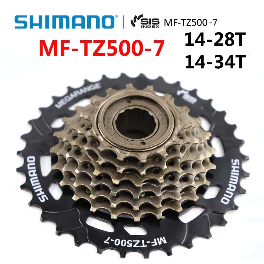 시마노 MF TZ500 6 단 7 단 자전거 프리휠, 14-28T 14-34T 스프로킷, MTB 도로 접이식 자전거 사이클링 자전거 부품