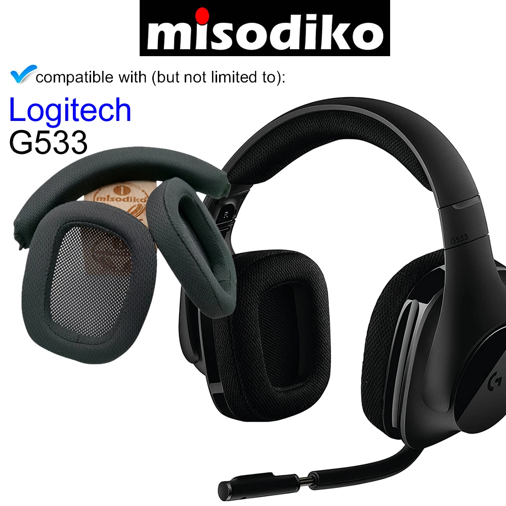 Комплект амбушюр misodiko для Logitech G533 сменные амбушюры повязка на голову