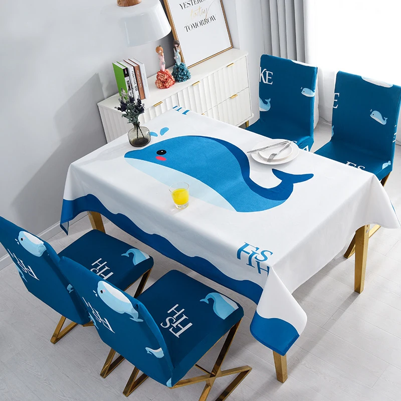 

Simanfei Waterproof Tablecloth Nordic Elastic Polyester Rectangle Dining Coffee Tea Table Cover Living Room Decor Table Cloth