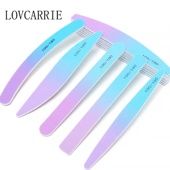

6 PCS/Set Nail Files 100 180 Brush Durable Buffer Grit Sand Nail Art Accessories Professional Blue Nail Files For Manicure Gel