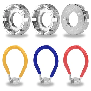 

6 Pack Bike Spoke Tool Bicycle Spoke Wrench Cycling 6 in 1 Pocket Tools Wheel Rime Correct Kit