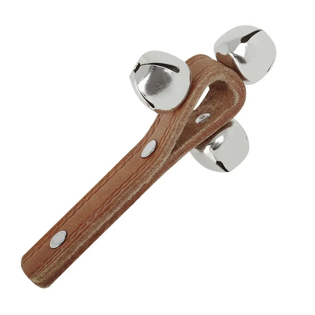  Three Bell Leather Rattle Baby Toy Leather Rattle Early Education Teaching Aid Children Percussion  - 4000464674180