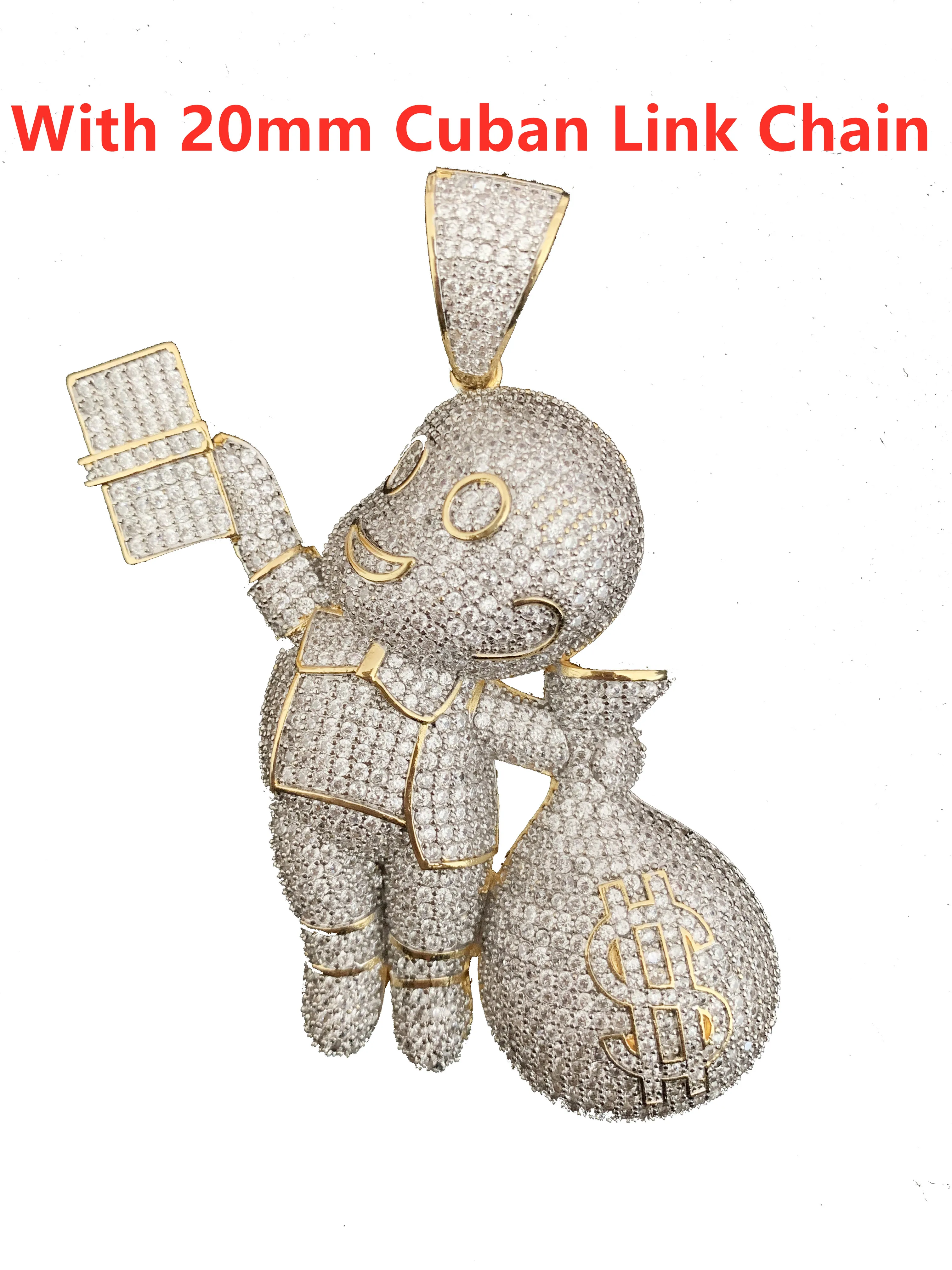 Мужская сумка для денег в стиле хип хоп Iced Out CZ детская цепочка с подвеской 18 к