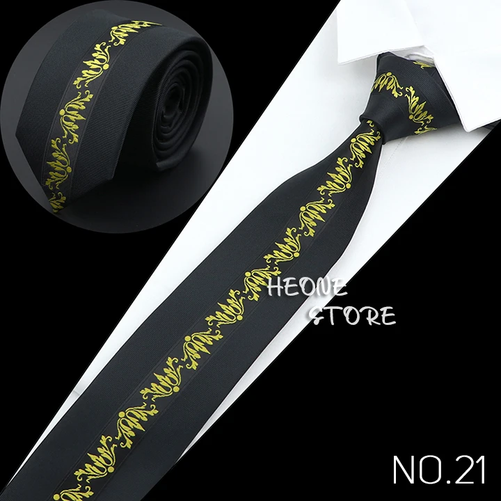Neue Herren Luxus Krawatte Mode Jacquard Gewebt Dünne Dünne 6 cm Schwarz Blau Floral Paisley Krawatte Bankett Party hemd Geschenk – Detail 22