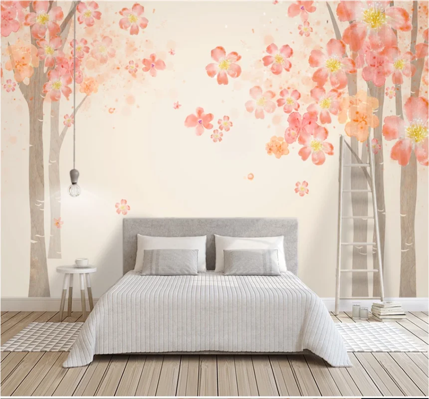 

Hand-painted watercolor Nordic decorative background wall modern simple fashion custom wallpaper mural 8D waterproof wall cloth