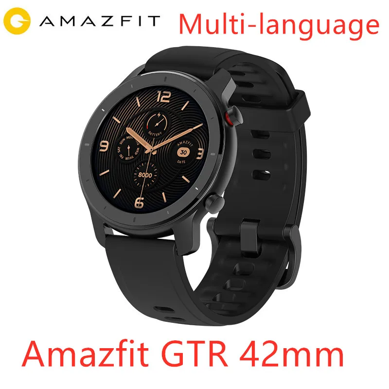 Amazfit GTR 42 мм Смарт-часы Xiaomi Huami 5ATM водонепроницаемые спортивные умные часы 24 дня батарея управление музыкой с gps пульсометр