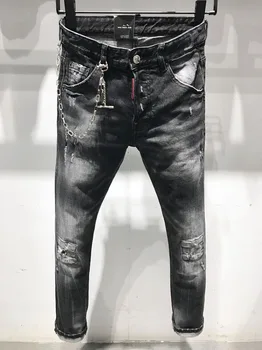 

Overseas Authentic NEW DSQUARED2 HOMME Ripped Jeans COOLGUY D2 Black Jeans DSQ Men Trousers 9622