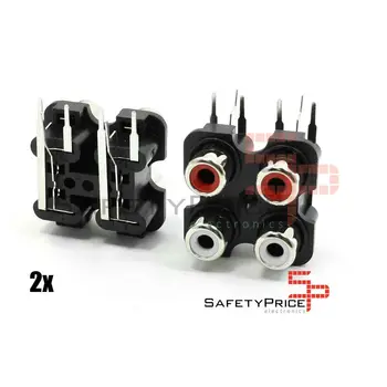 

2x double RCA connector (4 rca) female Stereo double weld aereo panel mount