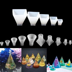 1 Pc Silicone Casting Molds Crystal Cone Epoxy Resin Molds For DIY Jewelry Box Energy Tower Making Aromatherapy Candle Crafts