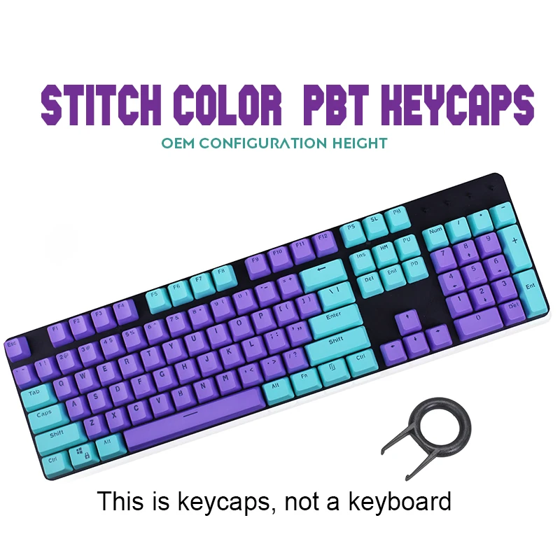 104 ключа PBT подсветка Keycap Stitch Color ANSI макет OEM профиль колпачки для ключей Cherry MX