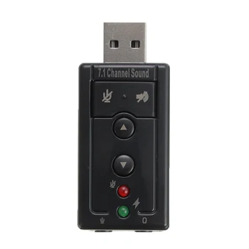 

7.1 Channel USB Independent External Sound Card 3D Speaker Audio Mic Sound Card Adapter 3.5mm Jack Stereo Headset Converter
